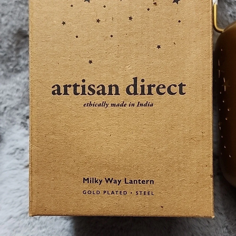NIB Artisan Direct Milky Way Gold Plated Steel‎ Lantern